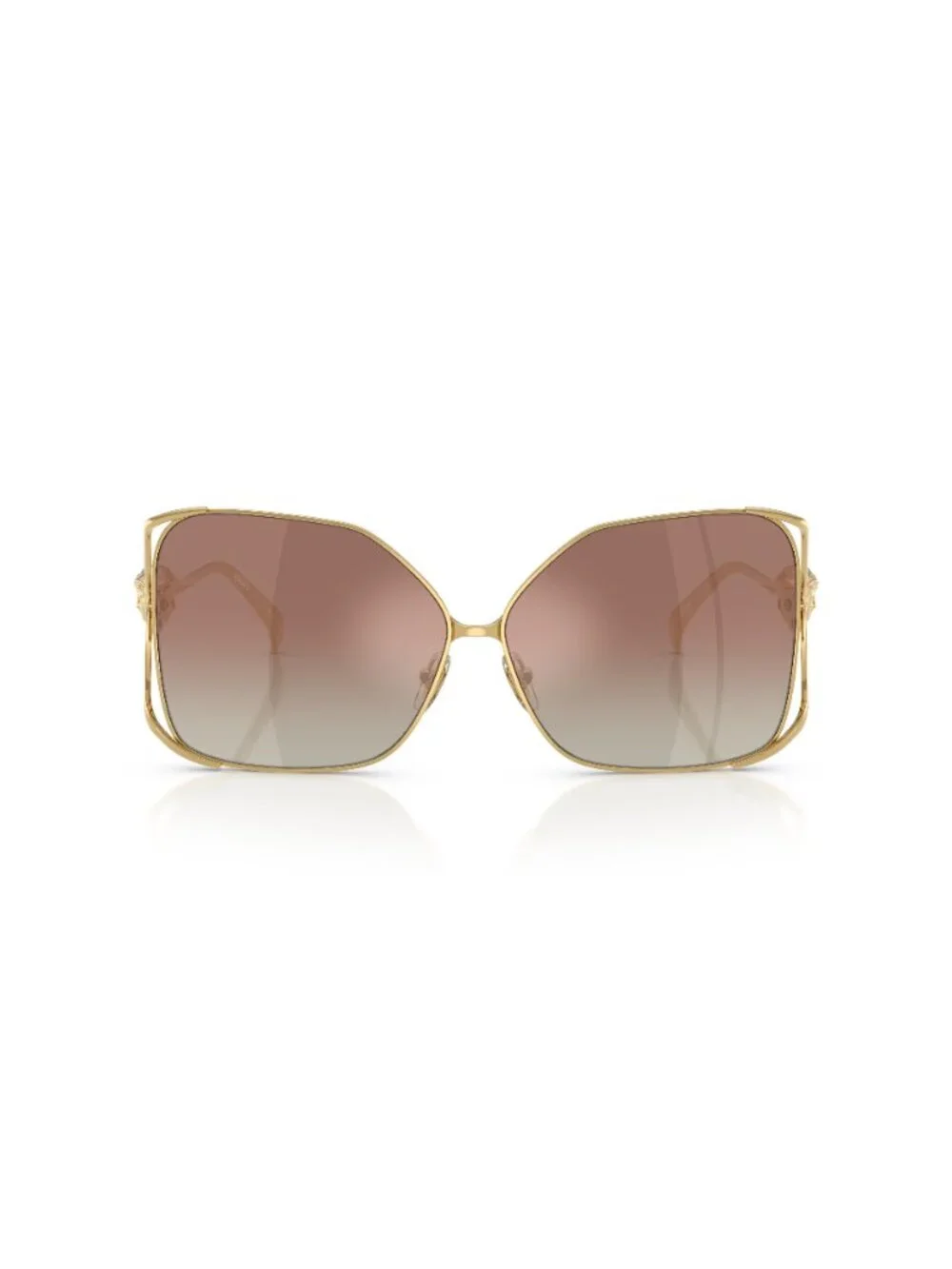 New Versace Women's Sunglasses Gold Brown Lens Metal Frame VE2288 1002B8 62